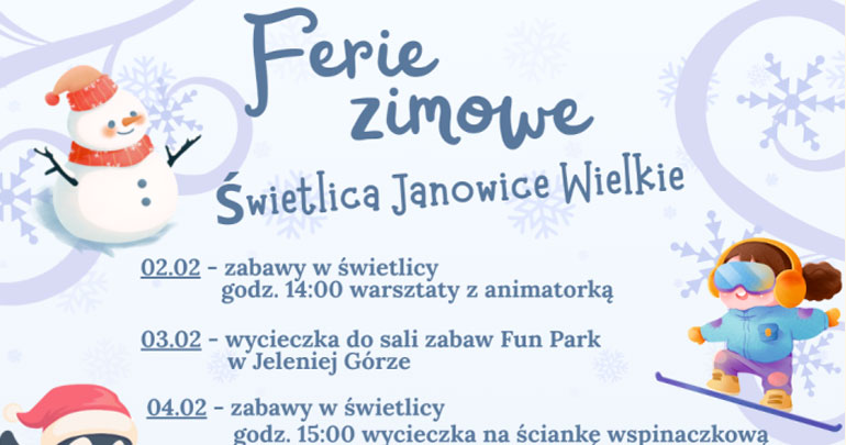 Ferie zimowe w Świetlicach Wiejskich 