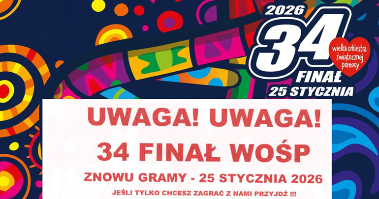 Już w tę niedzielę – 34. Finał Wielkiej Orkiestry Świątecznej Pomocy