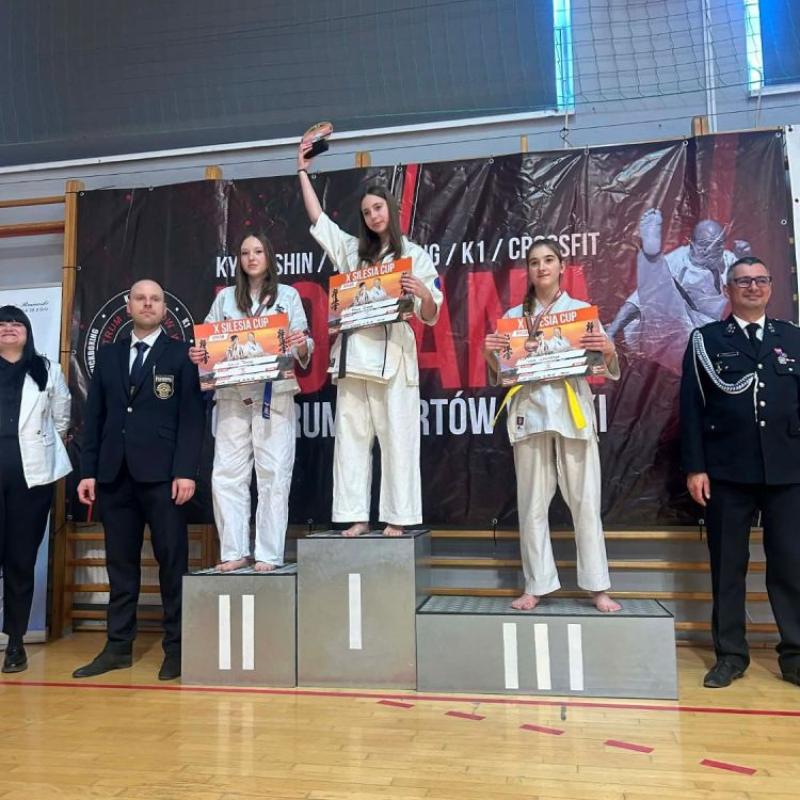 Zawodnicy Kamiennogórskiego Klubu Oyama na podium turnieju Silesia Cup 